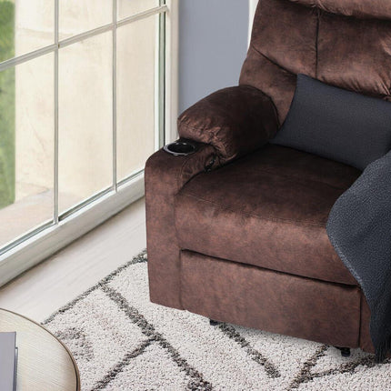 8-Point Electric Massage Recliner Chair - Leathaire Lounge Sofa Armchair AVERY BROWN.