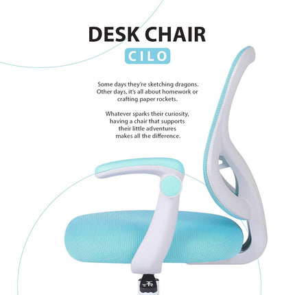 Kids Desk Chair - Children Office Study Seat with Footrest CILO - Blue.