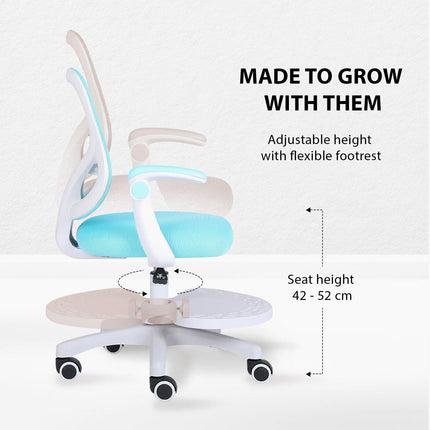 Kids Desk Chair - Children Office Study Seat with Footrest CILO - Blue.