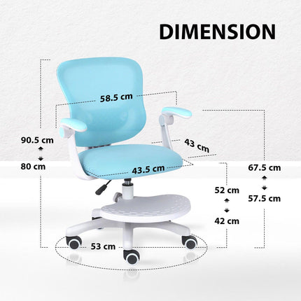 Kids Desk Chair - Children Office Study Seat with Footrest CILO - Blue.
