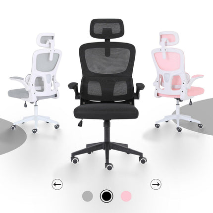 Work Office Chair - Lumber Support, Flip-up Armrest, Adjustable Headrest SITIO - Black.
