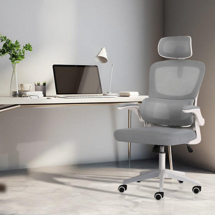 Work Office Chair - Lumber Support, Flip-up Armrest, Adjustable Headrest SITIO - GREY.