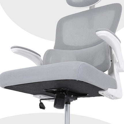 Work Office Chair - Lumber Support, Flip-up Armrest, Adjustable Headrest SITIO - GREY.