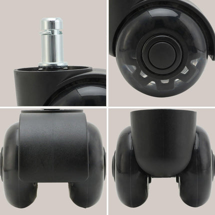 5X 2'' Twin Wheel Office Chair Casters - Slient Smooth, 11x22mm Stem.