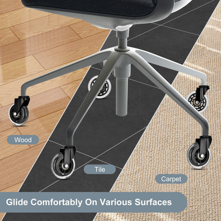 5X 3'' Rollerblade Style Wheels Office Chair Casters - Slient Smooth, 11x22mm Stem.