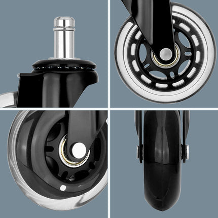 5X 3'' Rollerblade Style Wheels Office Chair Casters - Slient Smooth, 11x22mm Stem.