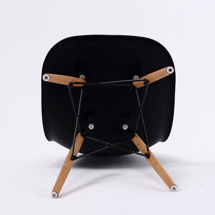 2X Retro Dining Cafe Chair DSW BLACK.