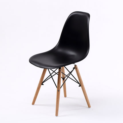 2X Retro Dining Cafe Chair DSW BLACK.