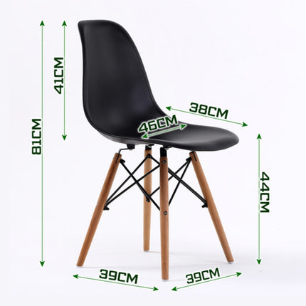 2X Retro Dining Cafe Chair DSW BLACK.