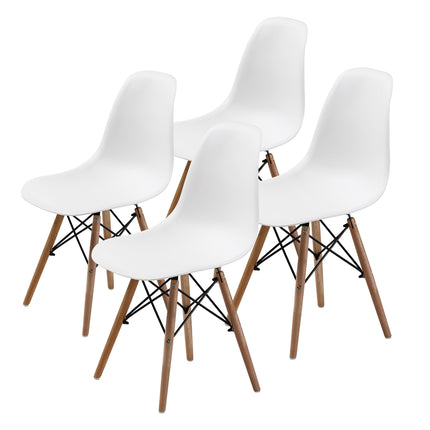 4X Retro Dining Cafe Chair DSW WHITE.