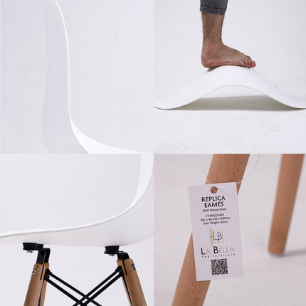 4X Retro Dining Cafe Chair DSW WHITE.