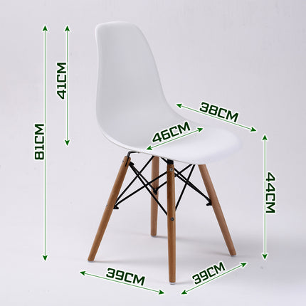 4X Retro Dining Cafe Chair DSW WHITE.