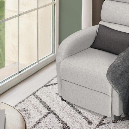 Home Recliner Chair - Linen Fabric Sofa Lounge Armchair SHILOH GREY.