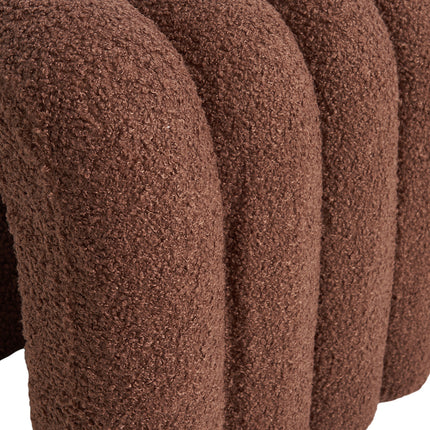 Ridge Arch Ottoman Stool Teddy Fleece Fabric Foot Rest 45cm BROWN.