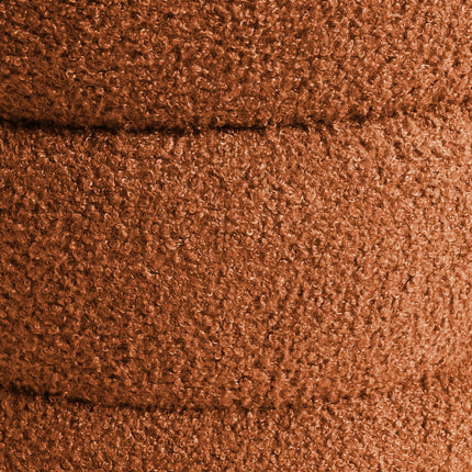 Round Stacked Ottoman Stool Teddy Fleece Fabric Foot Rest 38cm ORANGE.