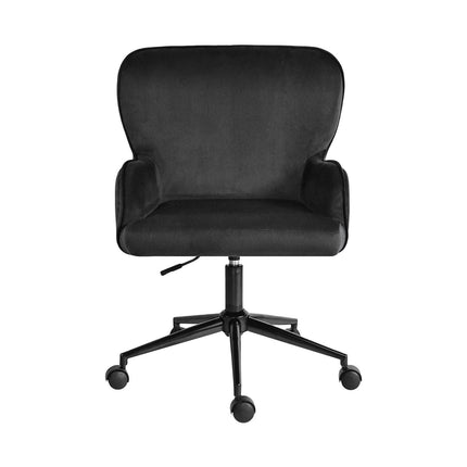 Desk Armchair - Home Office Swivel Chair Adjustable Height Seat PLUME BLACK.