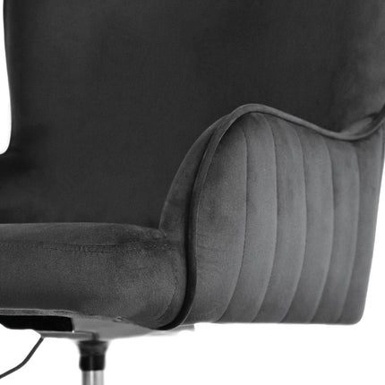 Desk Armchair - Home Office Swivel Chair Adjustable Height Seat PLUME BLACK.
