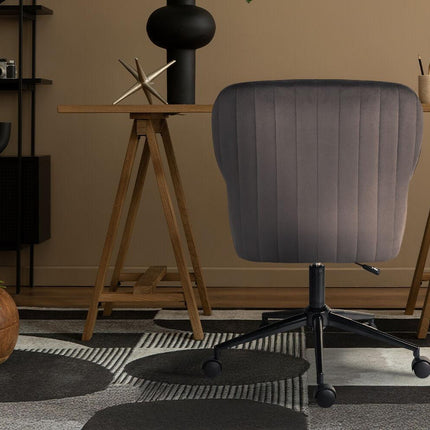 Desk Armchair - Home Office Swivel Chair Adjustable Height Seat PLUME GREY.