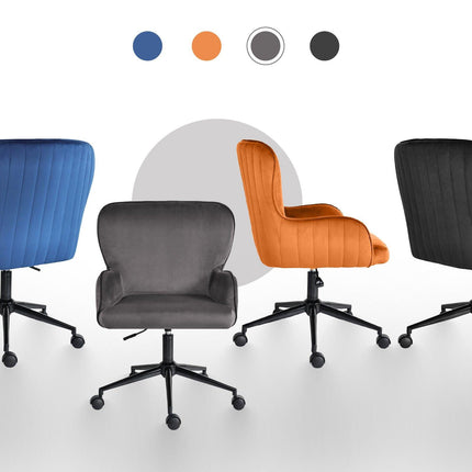 Desk Armchair - Home Office Swivel Chair Adjustable Height Seat PLUME GREY.