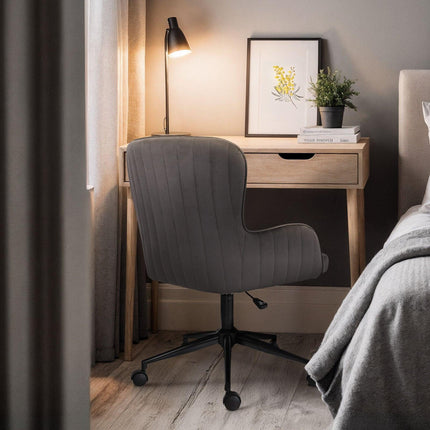 Desk Armchair - Home Office Swivel Chair Adjustable Height Seat PLUME GREY.