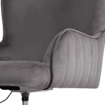 Desk Armchair - Home Office Swivel Chair Adjustable Height Seat PLUME GREY.