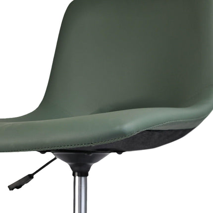 2 Set Office Desk Chair - PU Leather Home Swivel Chair Cut-Out Seat HALO GREEN.