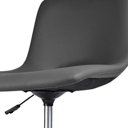 2 Set Office Desk Chair - PU Leather Home Swivel Chair Cut-Out Seat HALO GREY.