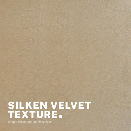 Office Desk Chair - Velvet Armless Swivel Study Seat OVOID PALE KHAKI.