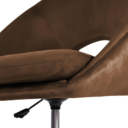 Office Desk Chair - Velvet Home Office Swivel Computer Seat COVE BROWN.