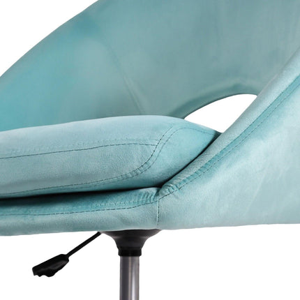 Office Desk Chair - Velvet Home Office Swivel Computer Seat COVE BLUE.