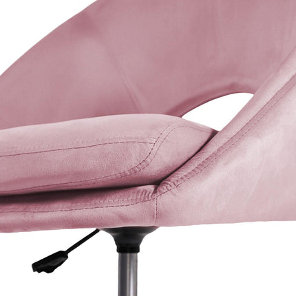 Office Desk Chair - Velvet Home Office Swivel Computer Seat COVE PINK.