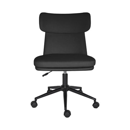 Office Desk Chair - PU Leather Home Office Swivel Chair Computer Seat BLACK.