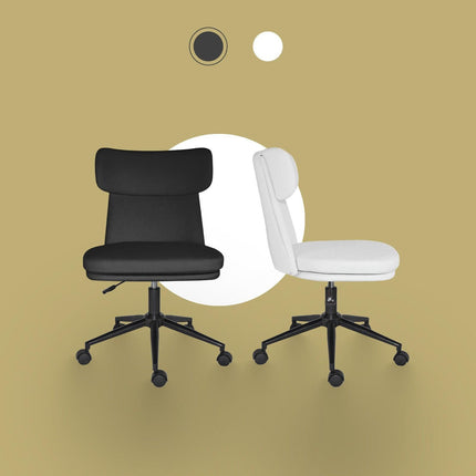 Office Desk Chair - PU Leather Home Office Swivel Chair Computer Seat BLACK.