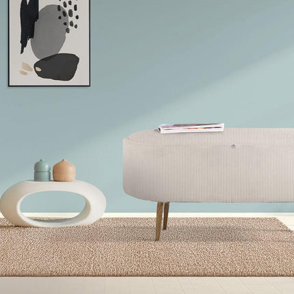 Coffee Table Storage Ottoman - Corduroy Padded Blanket Box Bench ESME CREAM.