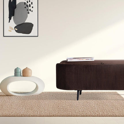 Coffee Table Storage Ottoman - Velvet Padded Blanket Box Bench IRENE BROWN.