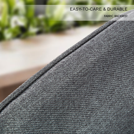 2X Wooden Bar Stool Dining Chair Fabric SOPHIA 74cm GREY.