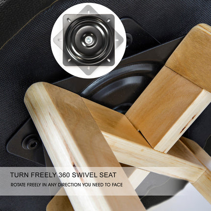 4X Wooden Bar Stool Dining Chair Leather LEILA 72cm BLACK.