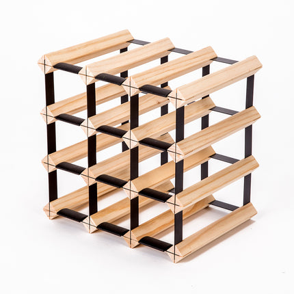 Timber Wine Rack Storage Cellar Organiser 12 Bottle.