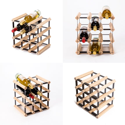Timber Wine Rack Storage Cellar Organiser 12 Bottle.