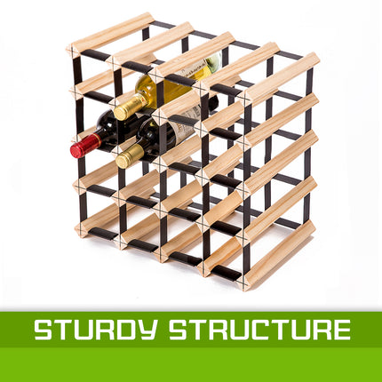 Timber Wine Rack Storage Cellar Organiser 20 Bottle.