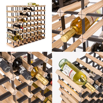 Timber Wine Rack Storage Cellar Organiser 72 Bottle.
