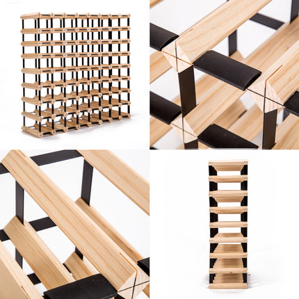Timber Wine Rack Storage Cellar Organiser 72 Bottle.