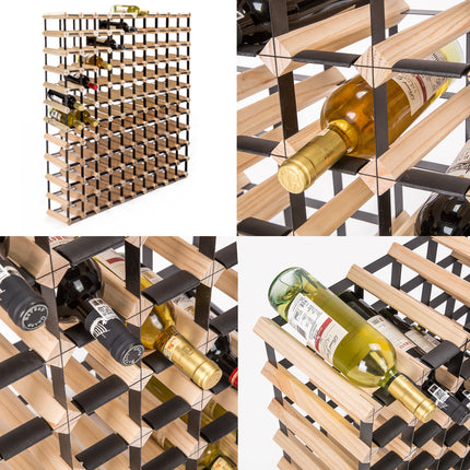 Timber Wine Rack Storage Cellar Organiser 120 Bottle.