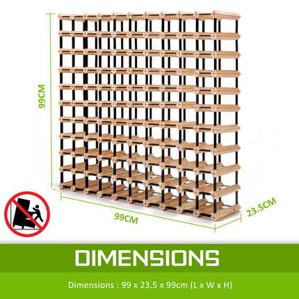 Timber Wine Rack Storage Cellar Organiser 120 Bottle.