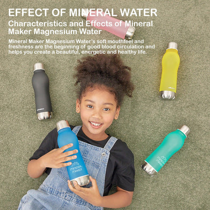Mineral Maker MORBIDO Alkaline Filter Water Bottle + a Mineral Stone Pouch GREEN.