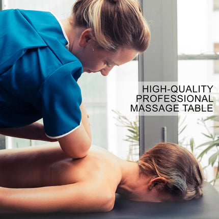 Aluminium Portable Beauty Massage Table Bed 2 Fold 55cm Black.