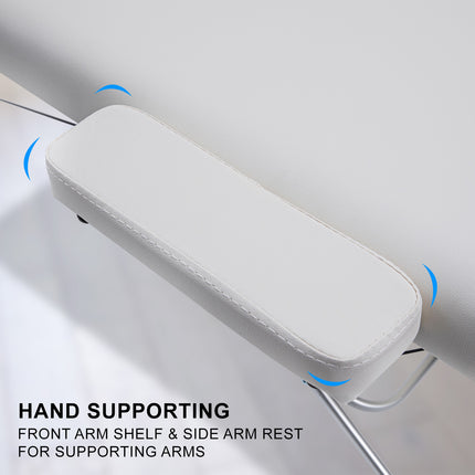 Aluminium Portable Beauty Massage Table Bed 3 Fold 70cm White.