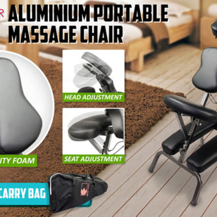 Aluminium Portable Beauty Massage Foldable Chair Table BLACK.