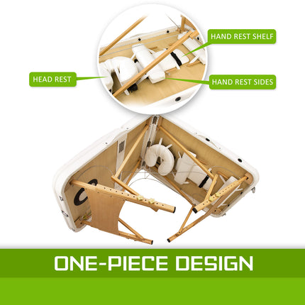 Wooden Portable Beauty Massage Table Bed 3 Fold 70cm WHITE.