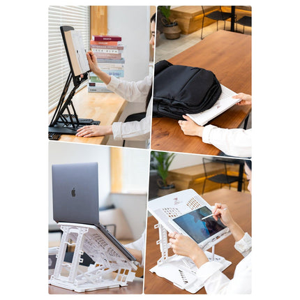 Adjustable Laptop Stand Foldable Tablet Book PC Holder Desk WHITE.